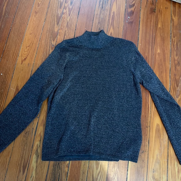 Talbots metallic mock turtleneck sweater. Great for holidays. Worn a bunch of ti - Picture 1 of 4